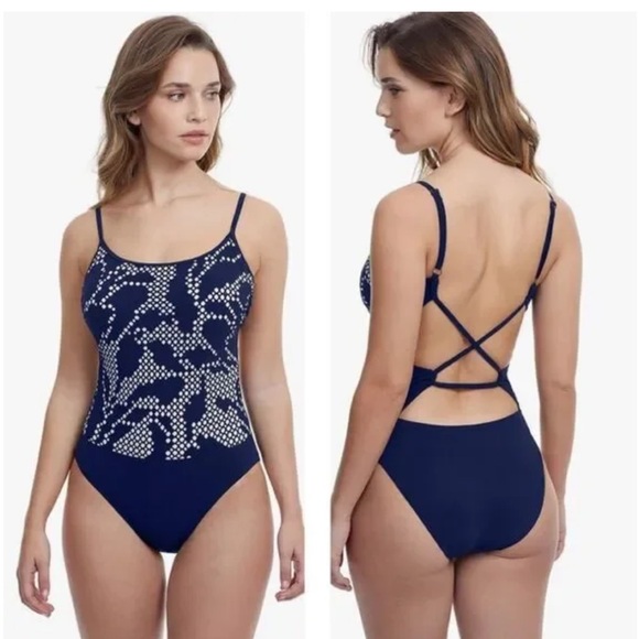 PROFILE BY GOTTEX MASHRABIYA ROUND NECK ONE PIECE SWIMSUIT 12 - Picture 1 of 8